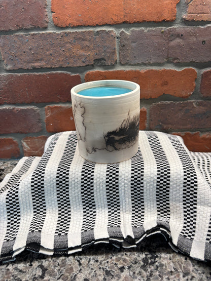 Signature Round Raku Pottery Candle