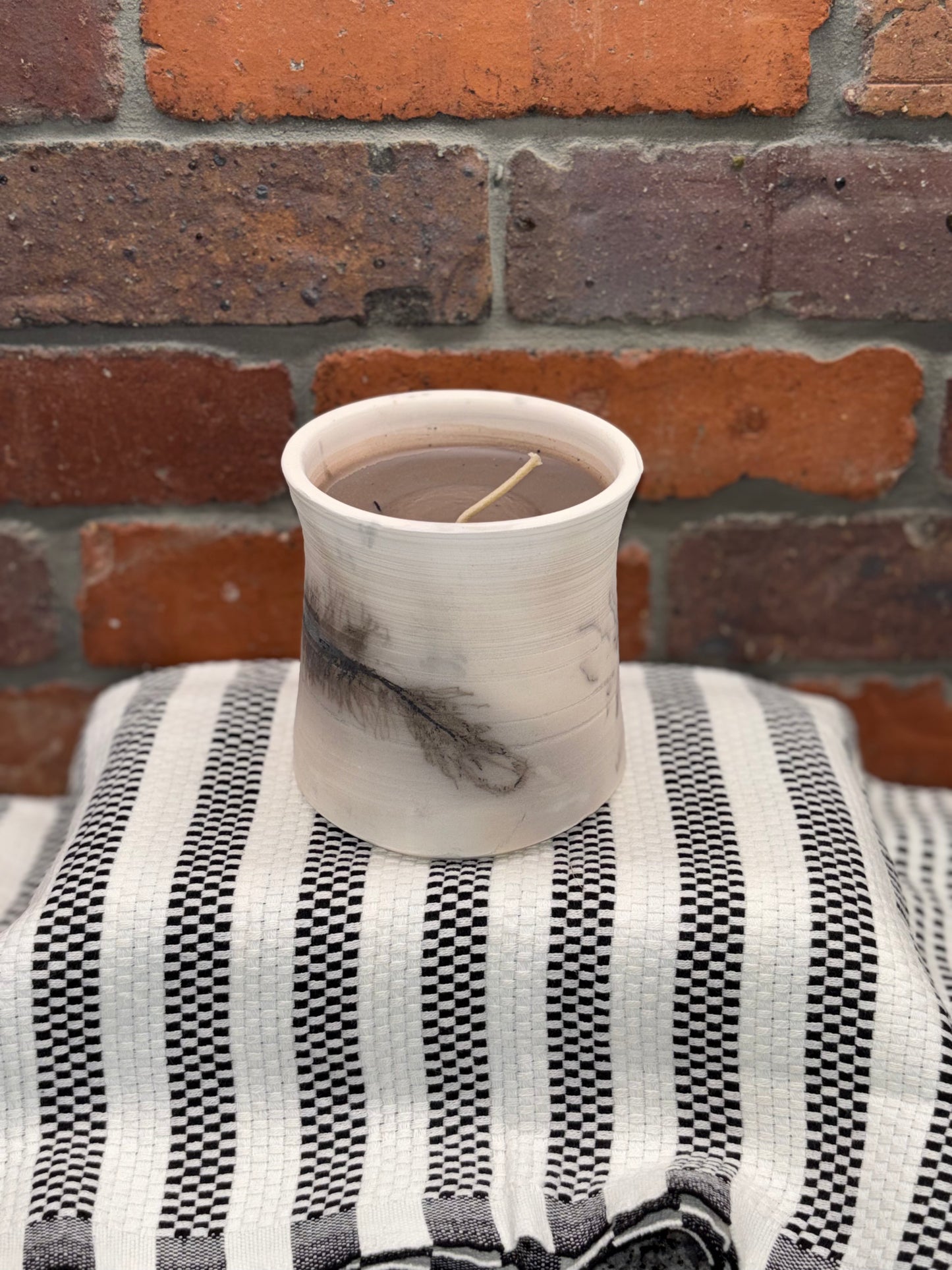 Signature Round Raku Pottery Candle