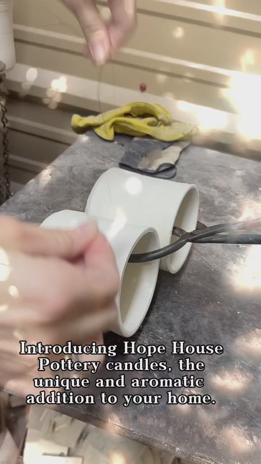 Signature Round Raku Pottery Candle